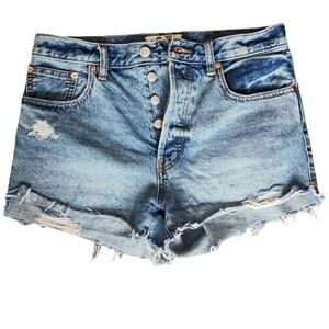We The Free Free People 27 Distressed Button Fly Denim Cutoff Shorts 100% Cotton